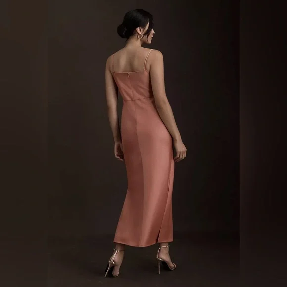 Anthropologie BHLDN Cali Satin Cowl-Neck Midi Slip Dress NWT - Picture 3 of 16